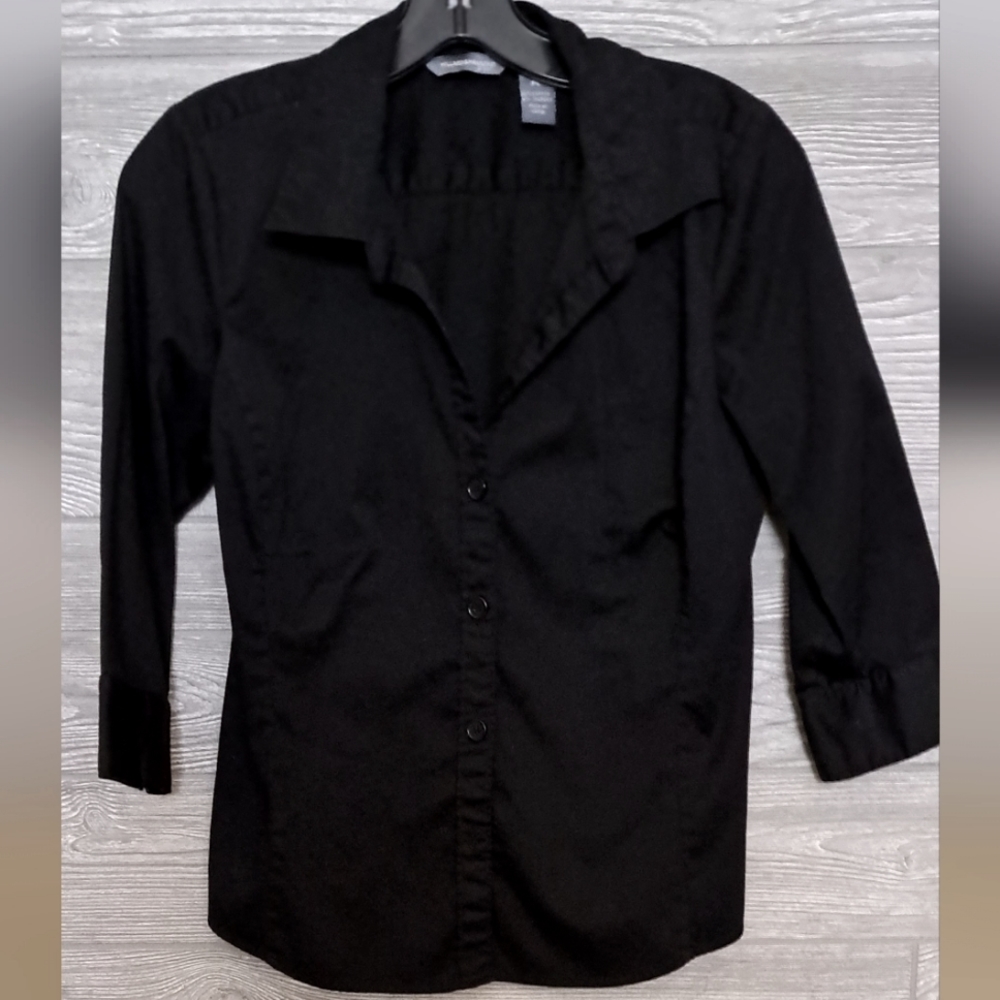 Hillary & Hanson black buttoned down women's shirt, size Petite L